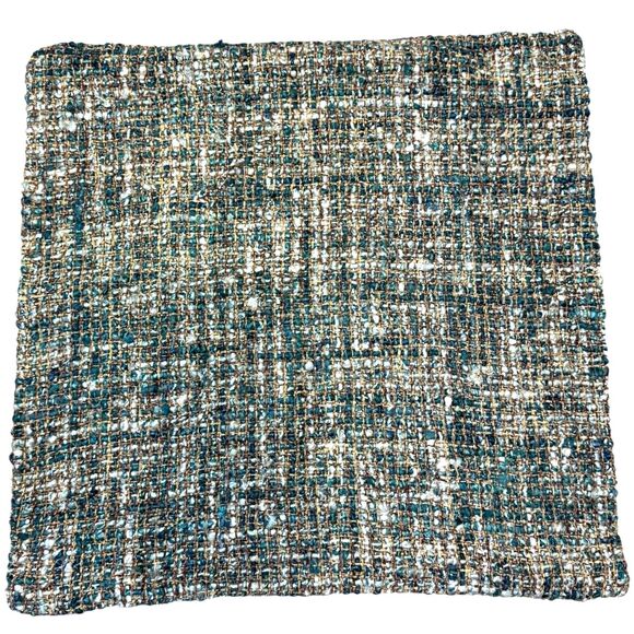 Villa by Classic Home Porter Textured Square Throw Pillow Cover Blue Slate NWOT - Picture 1 of 7